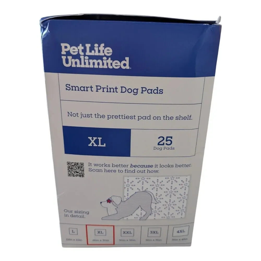 Pet Life Unlimited Smart Print dog Pads XL Training Pads 25 Pack Odor Resistant